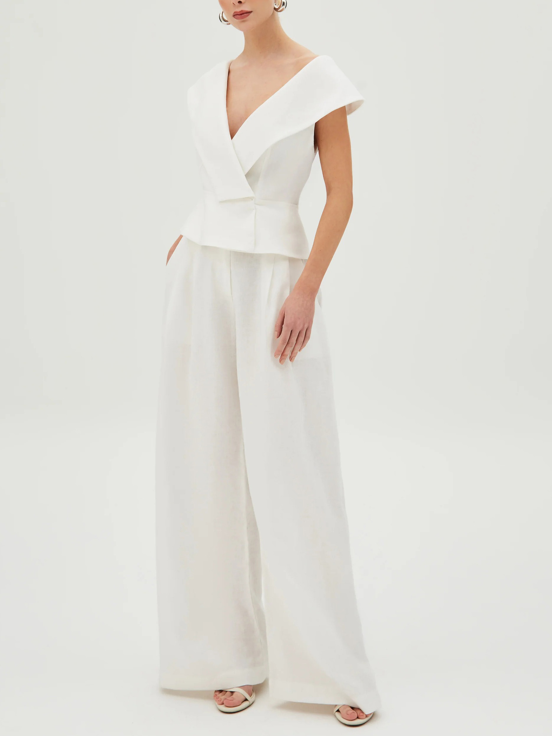 Elegant V-neck Short-sleeved Waist Shirt