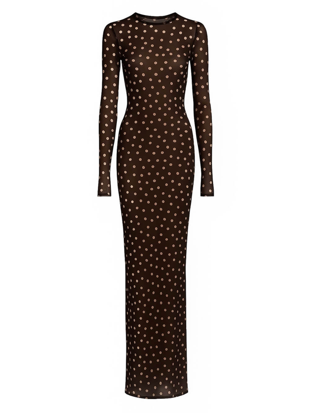 Retro Polka Dot Print Maxi Dress