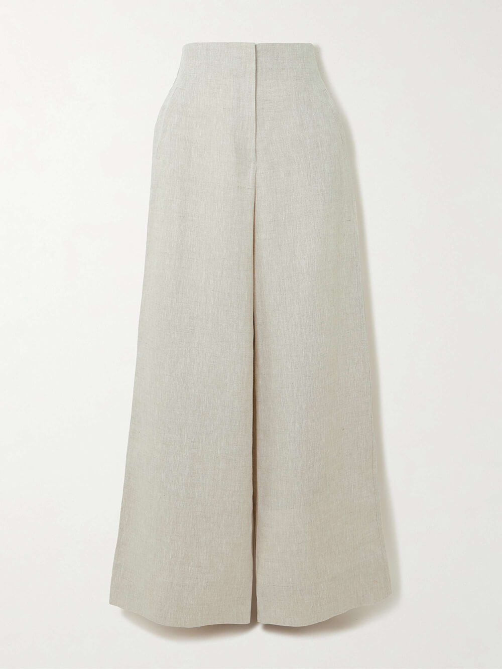 Classic Casual High-Waisted Linen Pocket Wide-Leg Pants