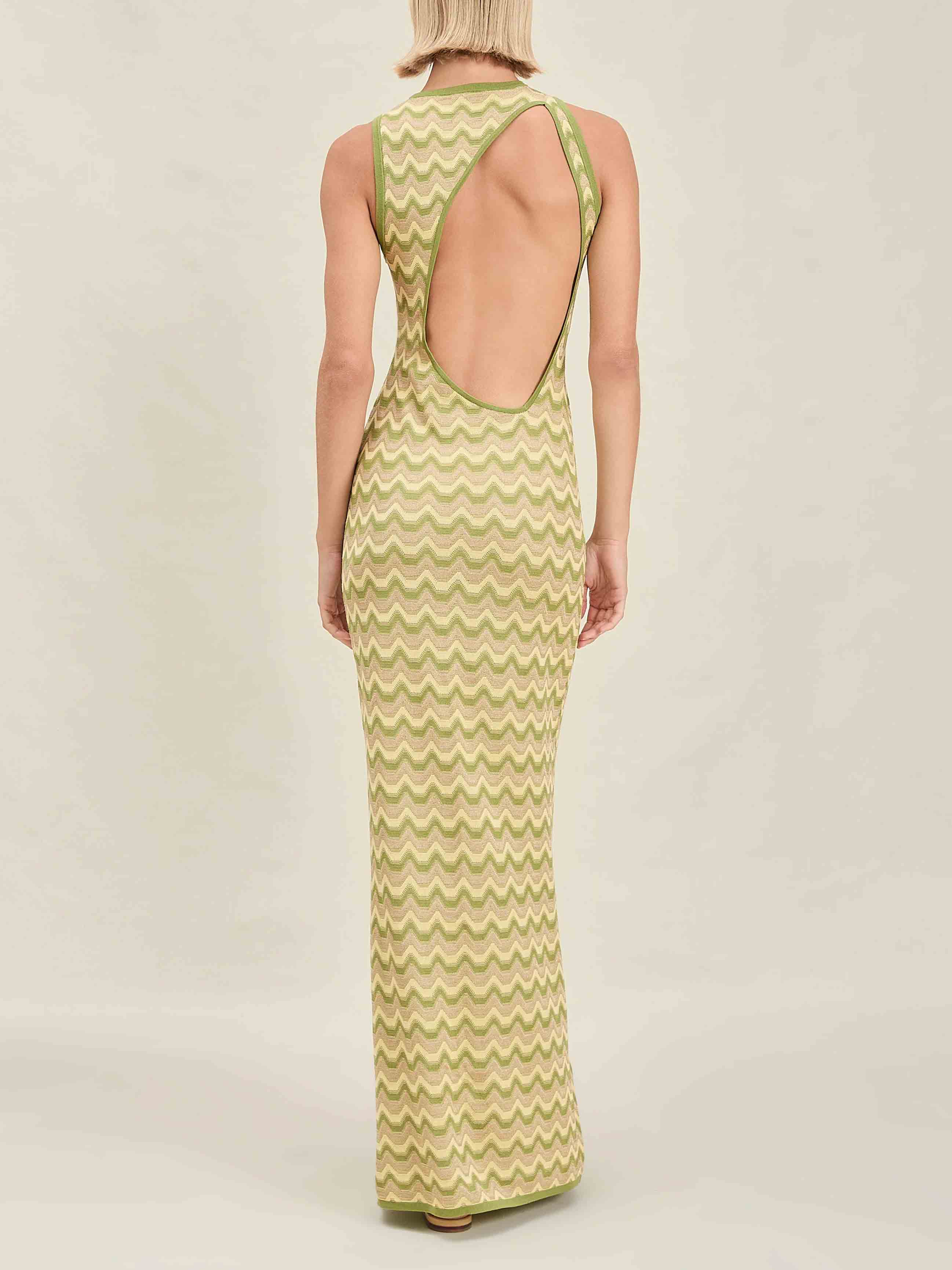 Exquisite Asymmetric Open Back Knitted Maxi Dress