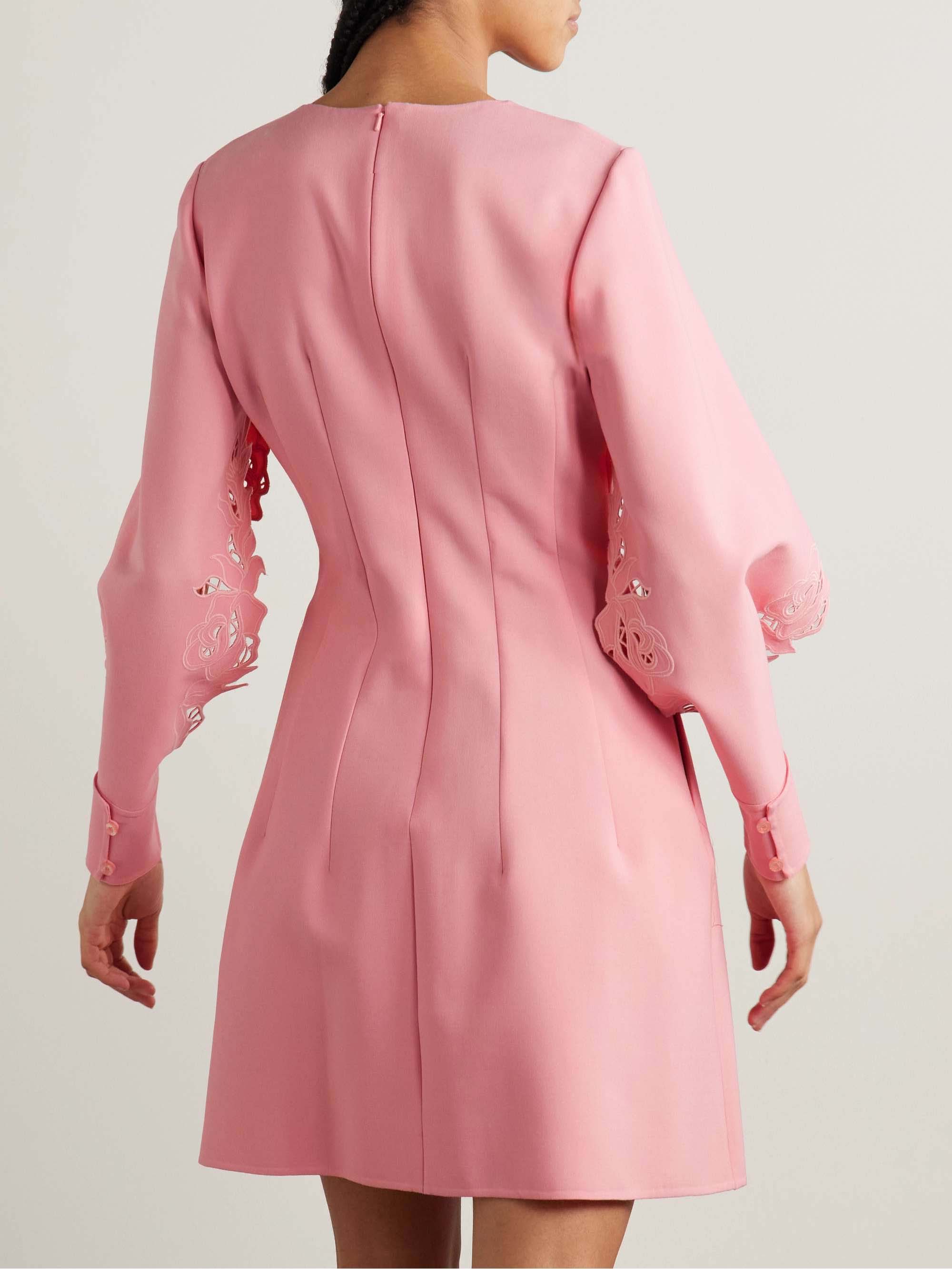 Elegant Rose Embroidery A-Line Mini Dress