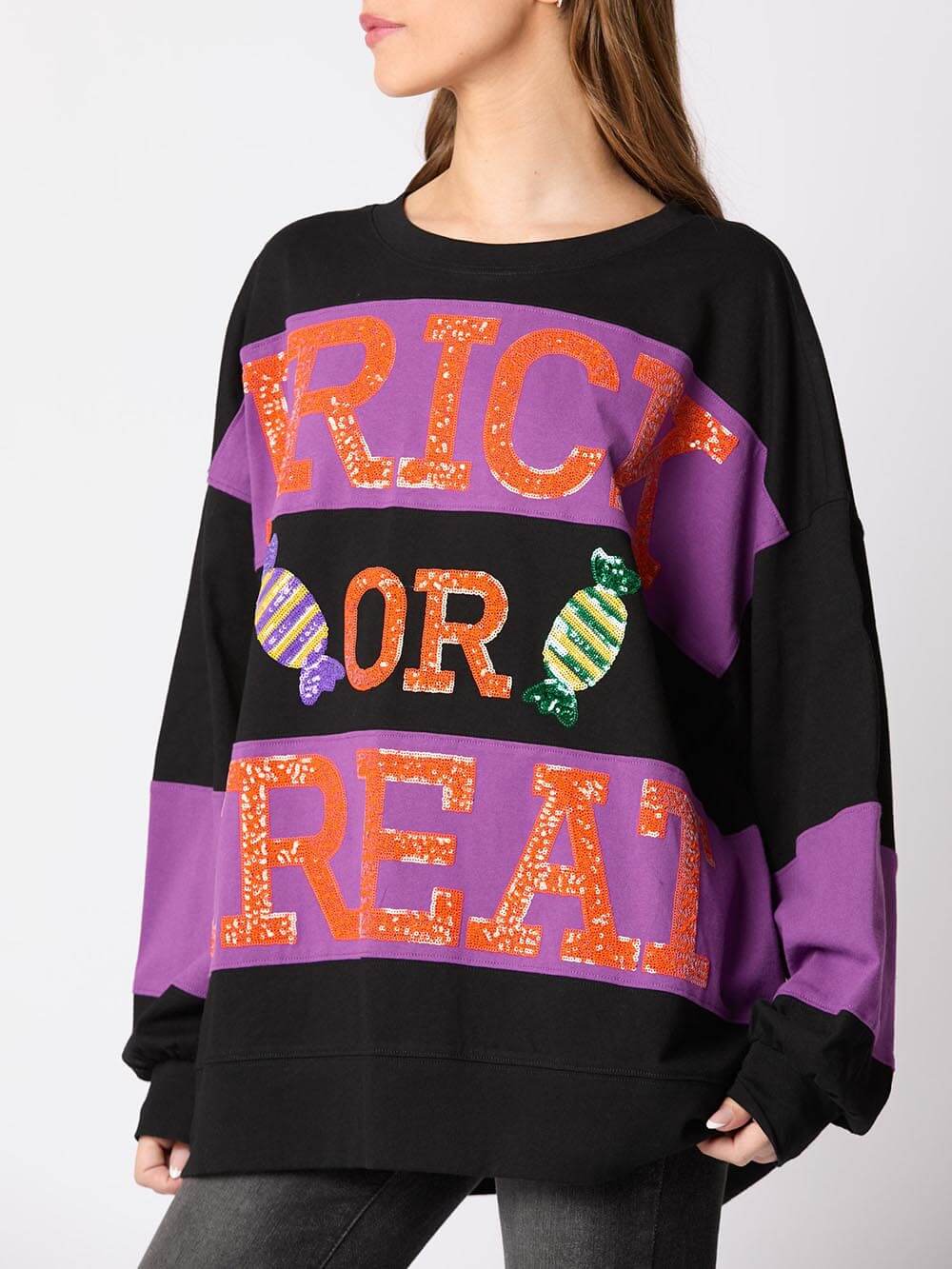 Halloween Eve Dress Sequin Candy Pullover Sweater