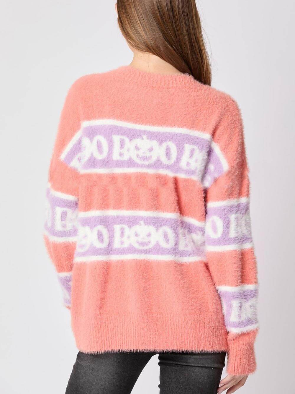 Funny Halloween Letter Pumpkin Pullover Sweater