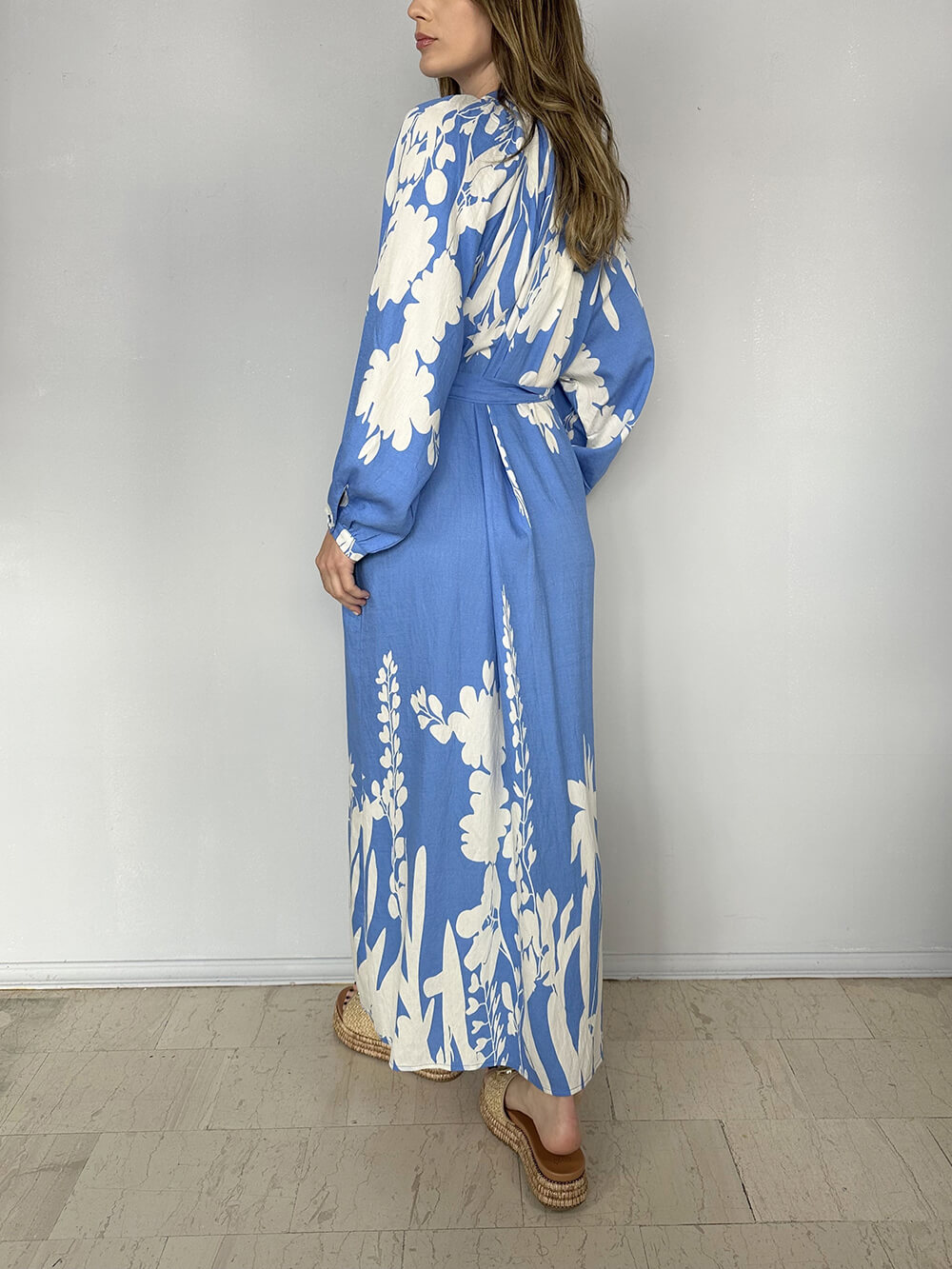 Bohemian Unique Print Slit Belted Maxi Dress