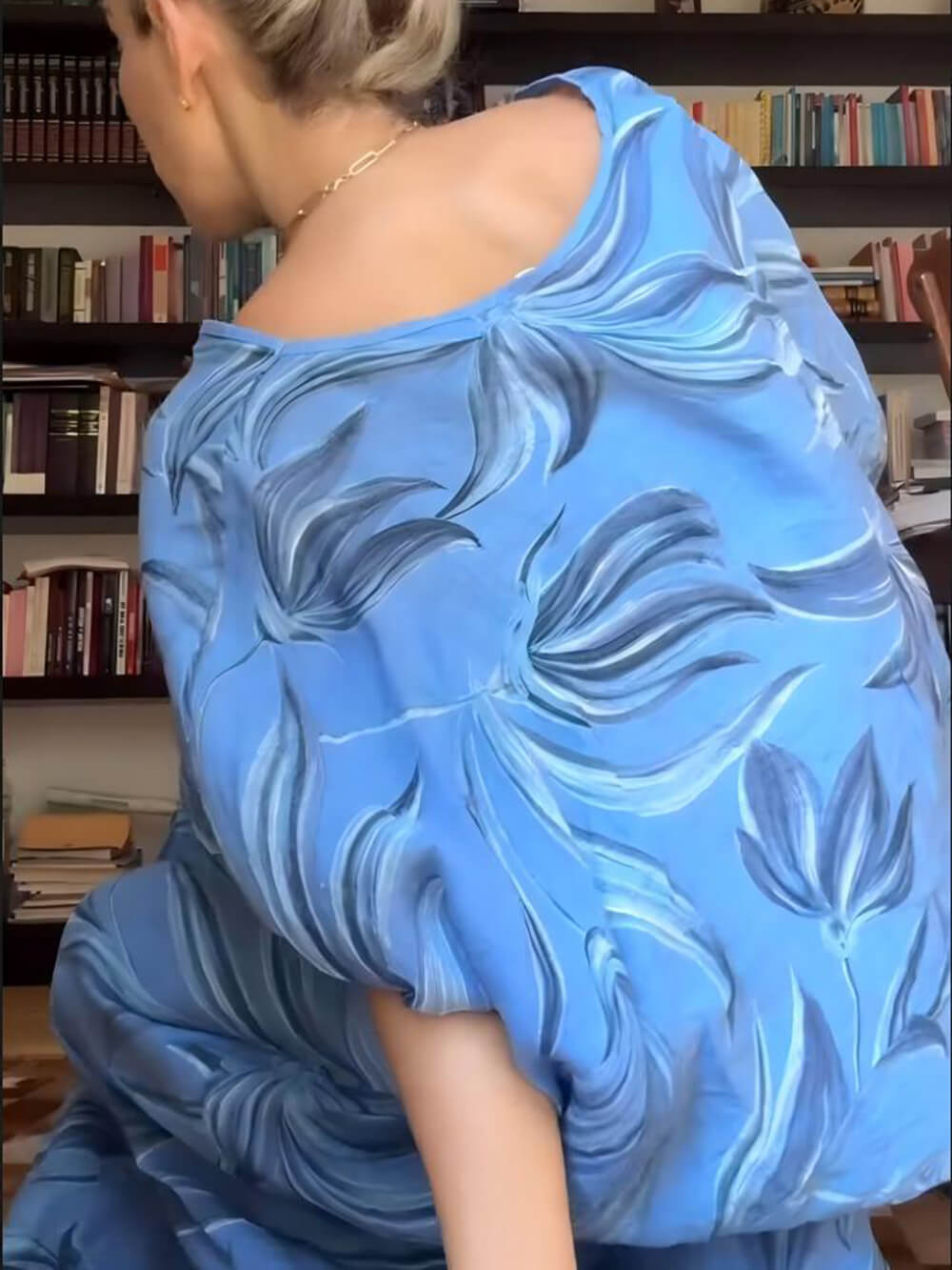 Unique Drop-Shoulder Floral Print Loose Shirt