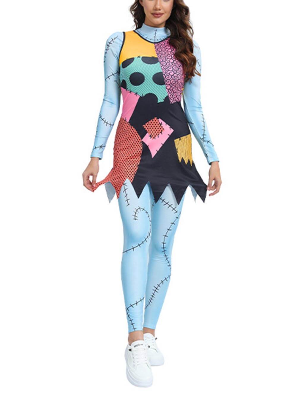 Fright Night Sally Printed Halloween Cosplay Jumpsuit