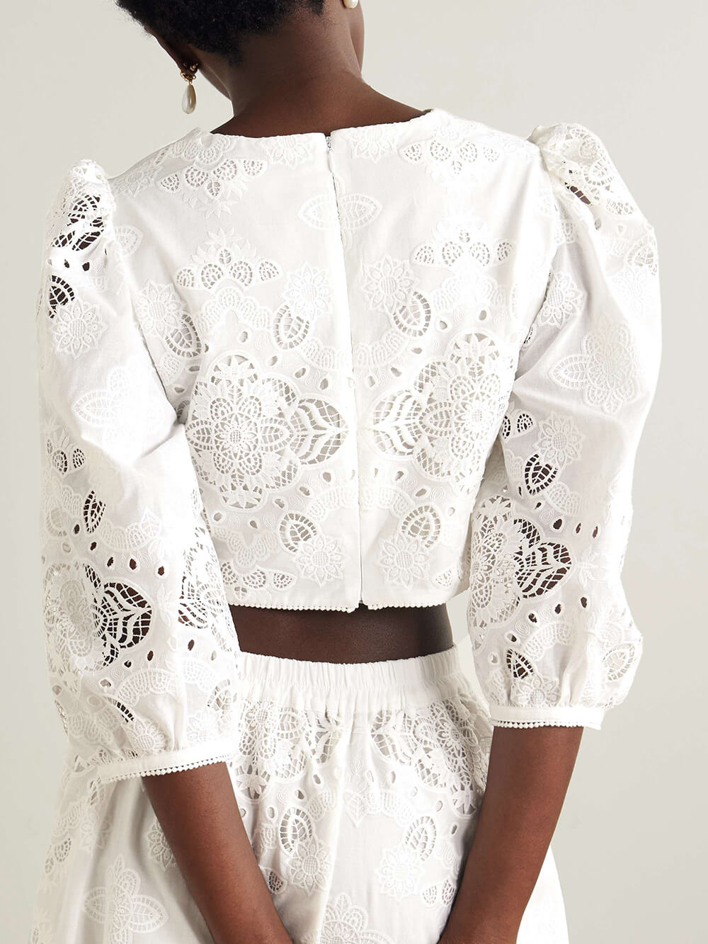 Retro Lace Crochet Embroidered Crop Top