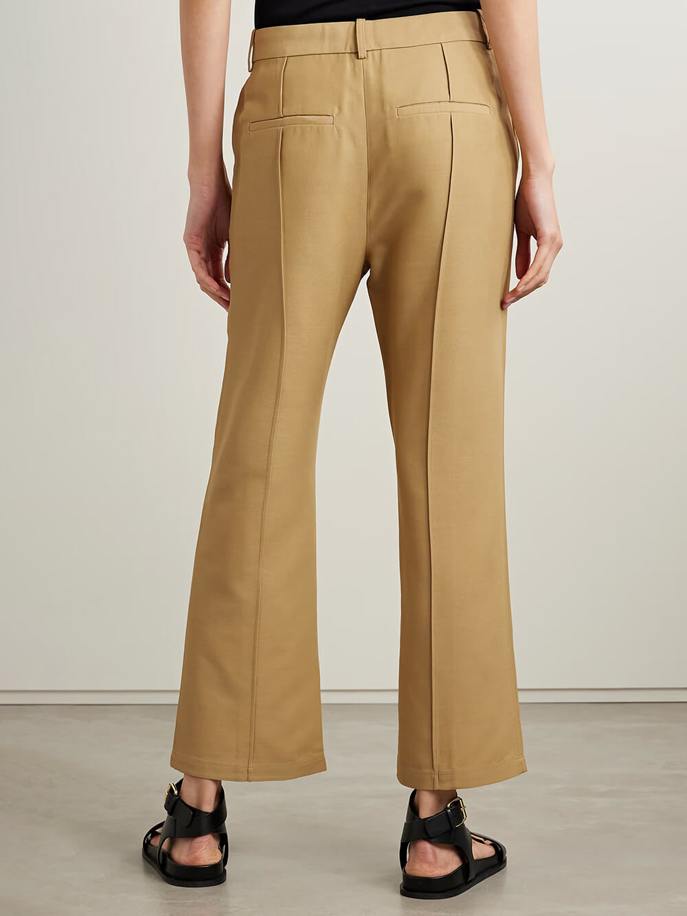 Exquisite Pleated Trim Straight Cropped Pants
