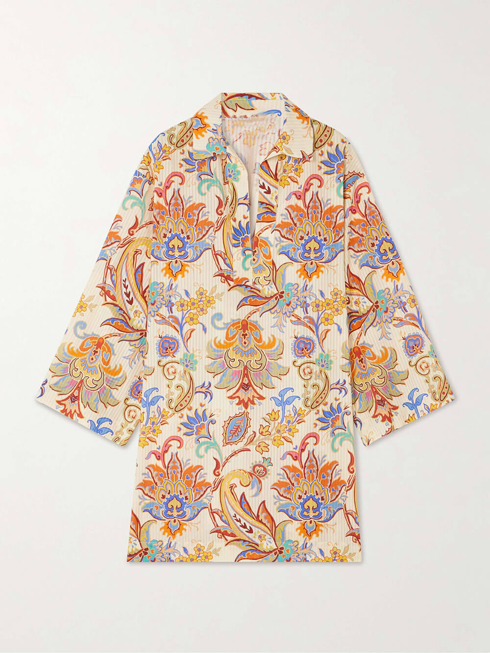 Elegant Paisley Print Loose Mini Dress