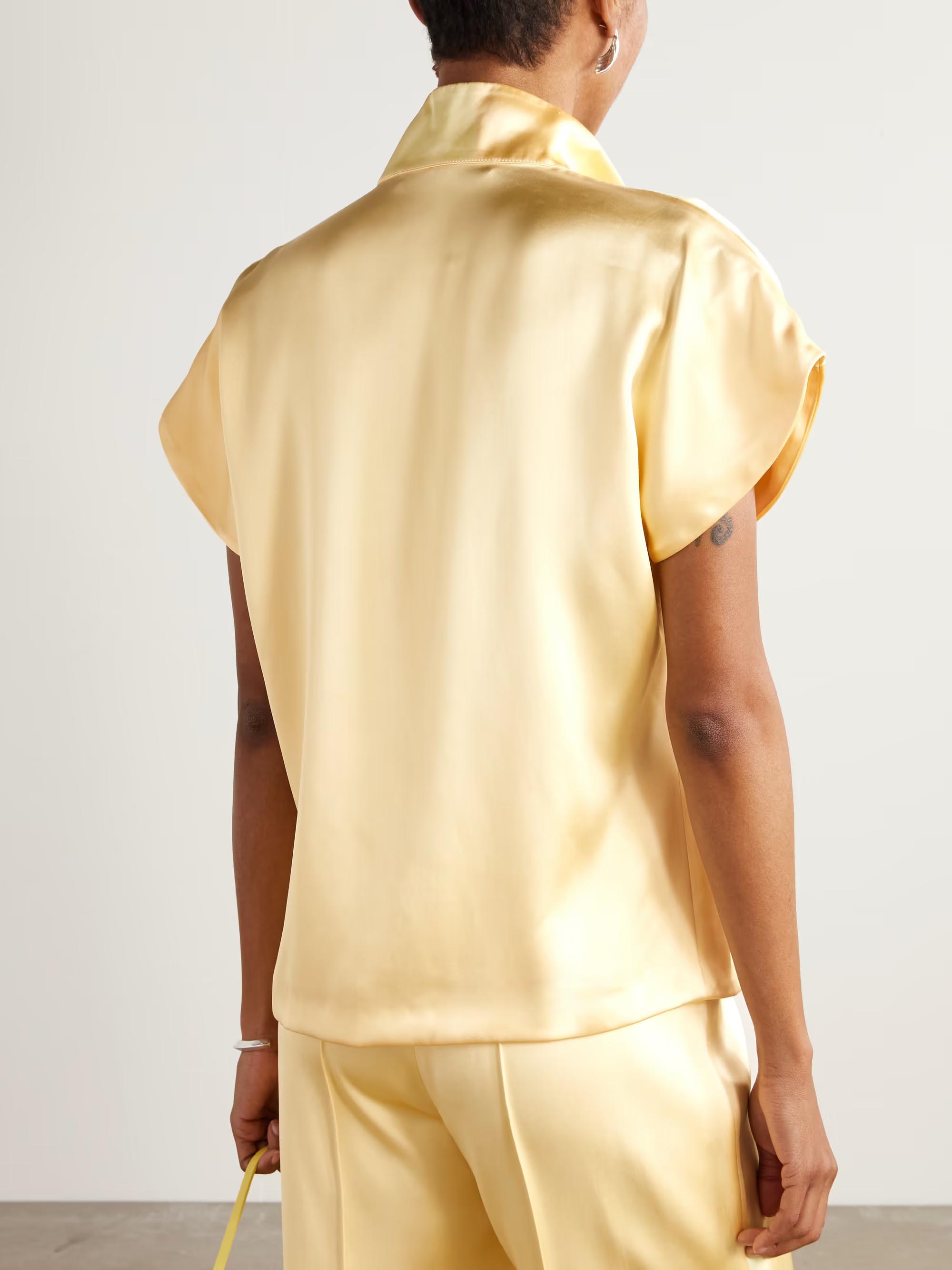 Exquisite Short-sleeved Satin Shirt