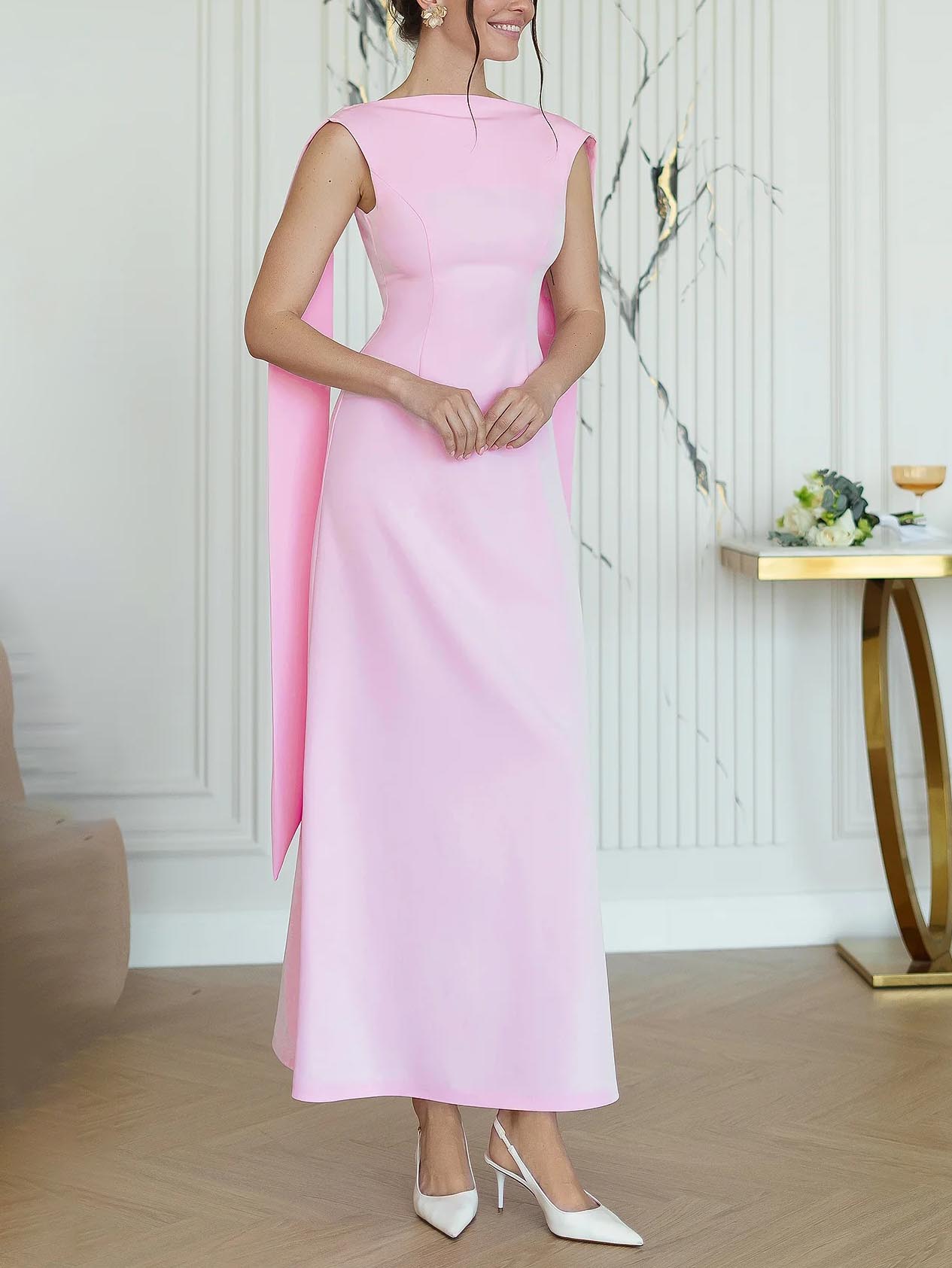 Elegant Fit Simple Backless Party Maxi Dress