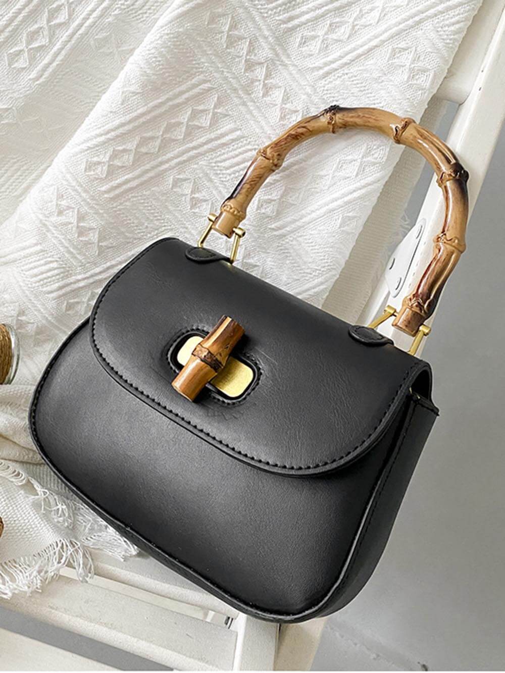 Retro Bamboo Shoulder Crossbody Handbag