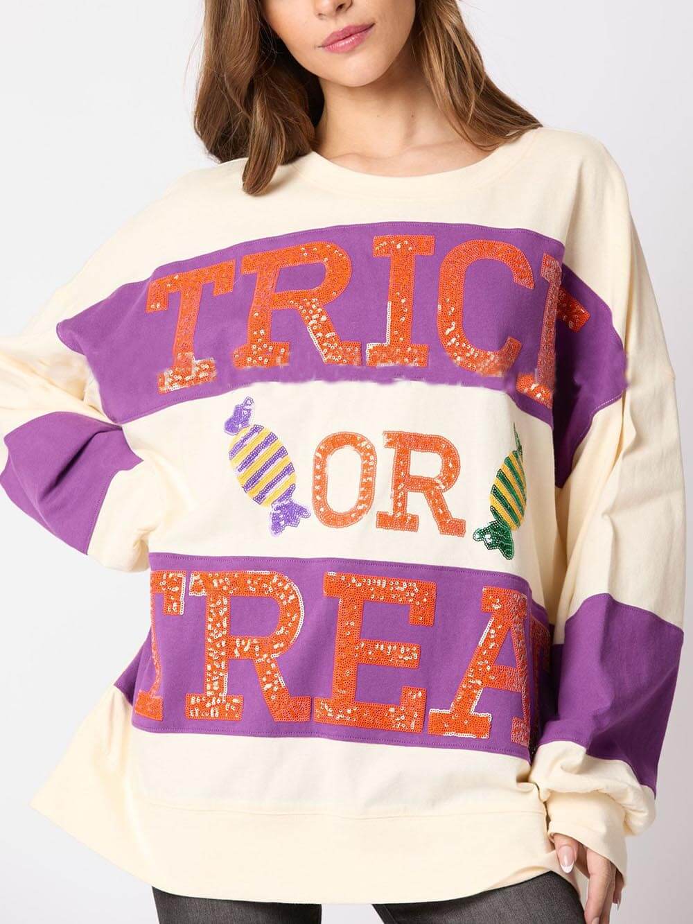 Halloween Eve Dress Sequin Candy Pullover Sweater