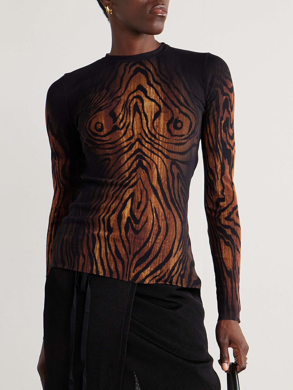 Unique Knit Wrap Midi Skirt