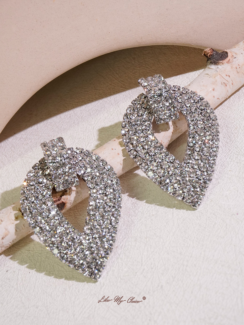 Geometric Rhinestone Clip-on Earrings