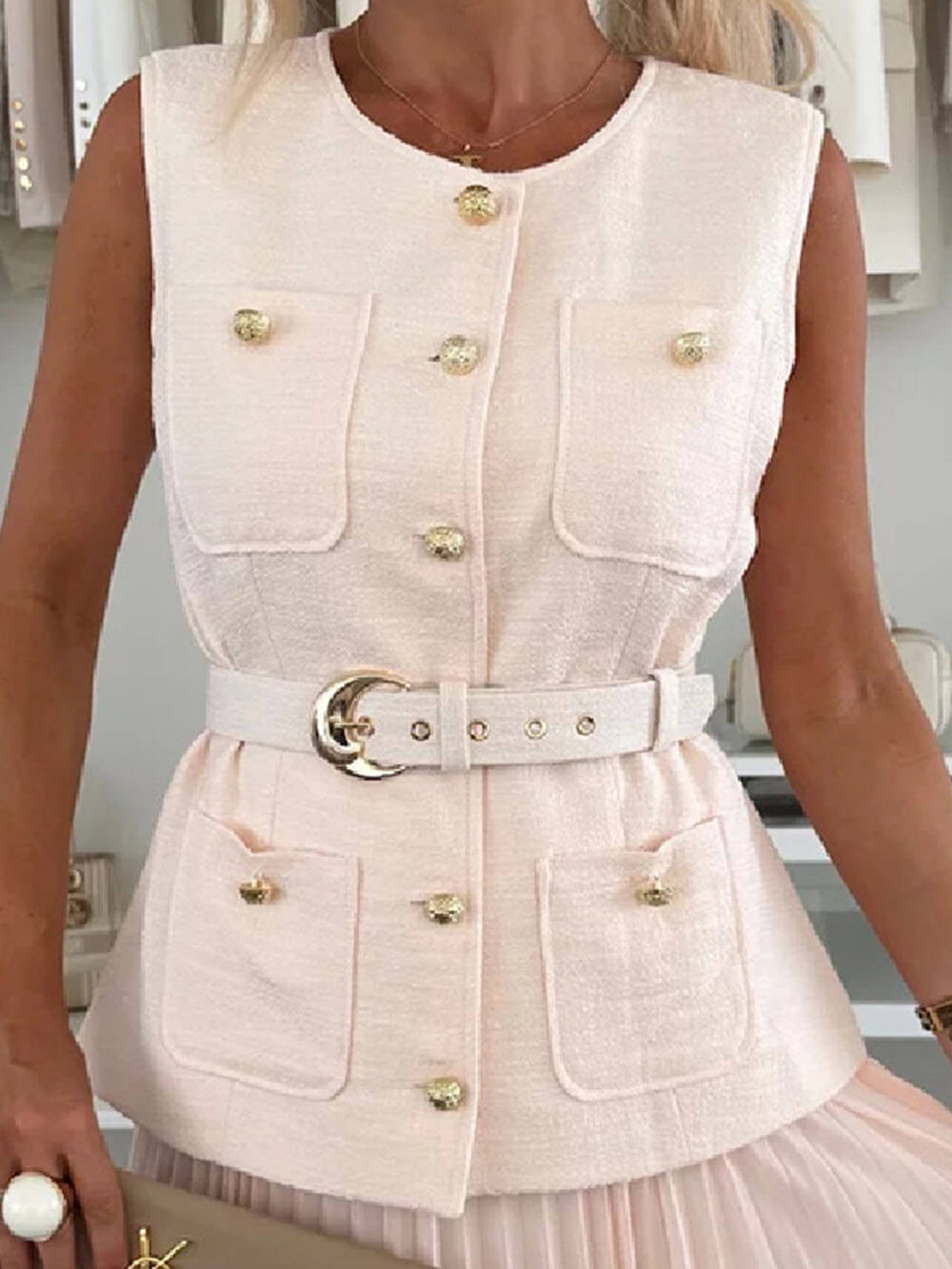 Exquisite And Beautiful Sleeveless Chanel Style Vest Top