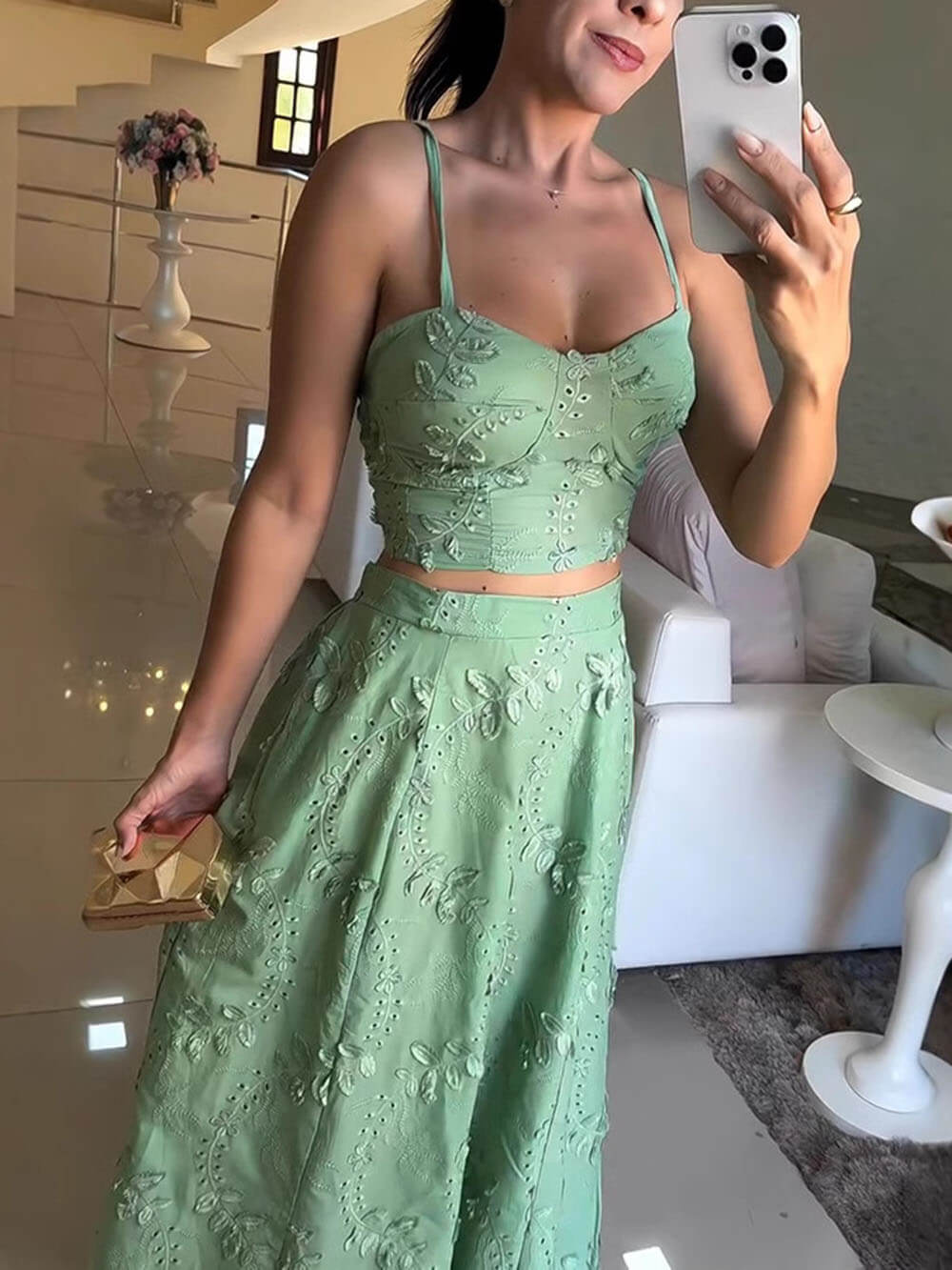 Casual Holiday Lace Patchwork Camisole Top