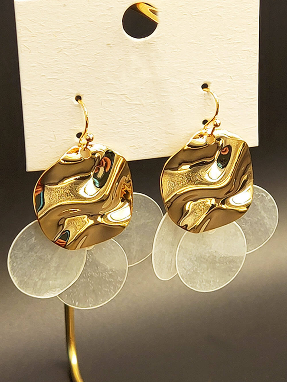 Fashionable And Cute Little Goldfish Transparent Shell Fishtail Earrings