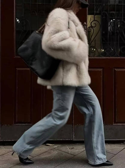 Classic Loose Mid-Length Oversized Fur Coat