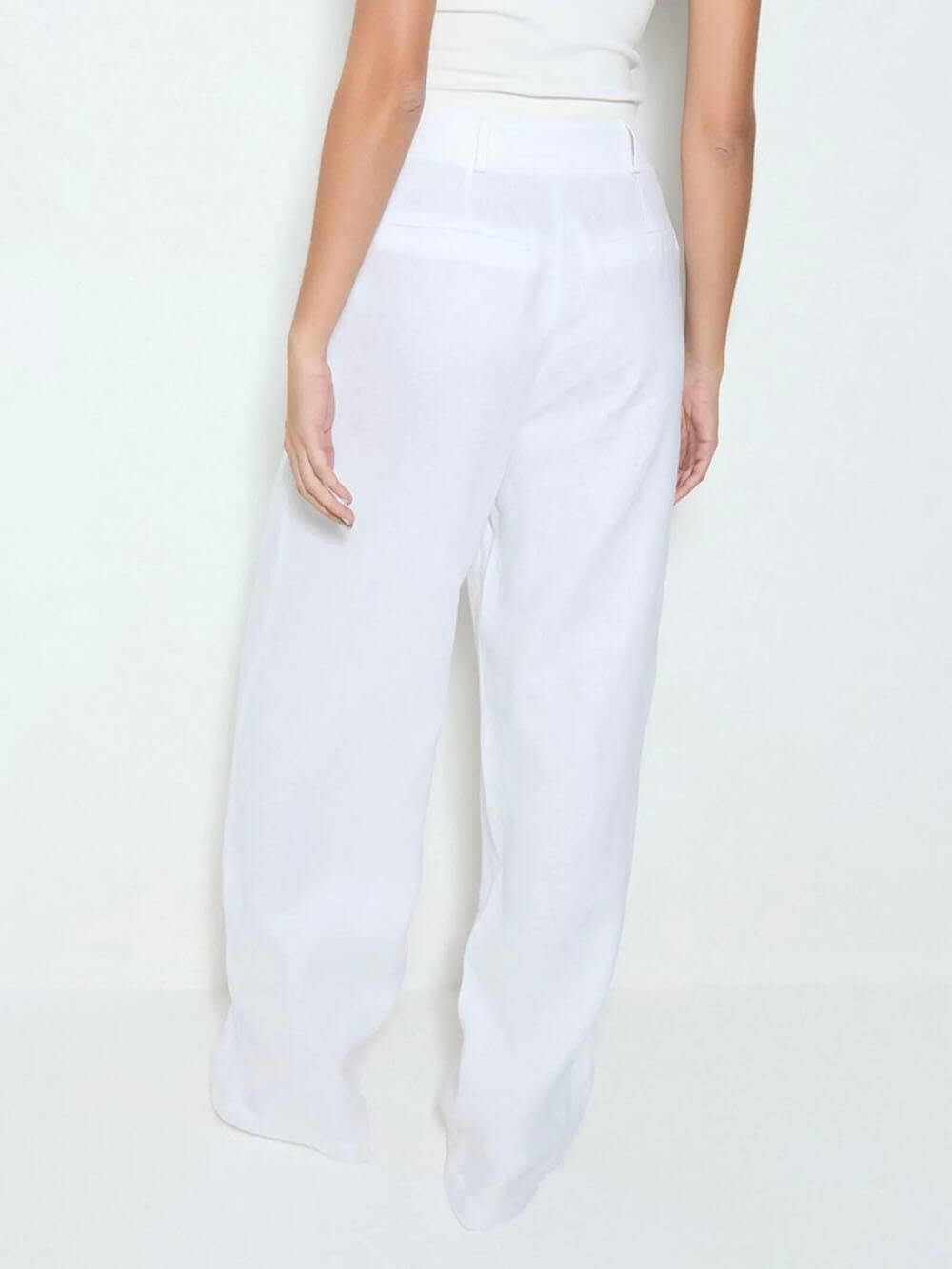 Exquisite Savina Linen Blend Pocketed Wide Leg Pants