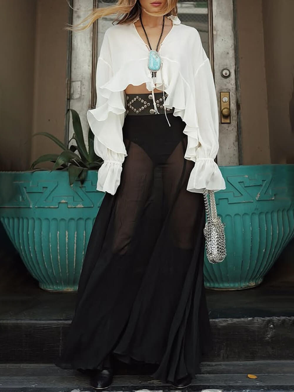 Summer Light Tie Cape Shirt