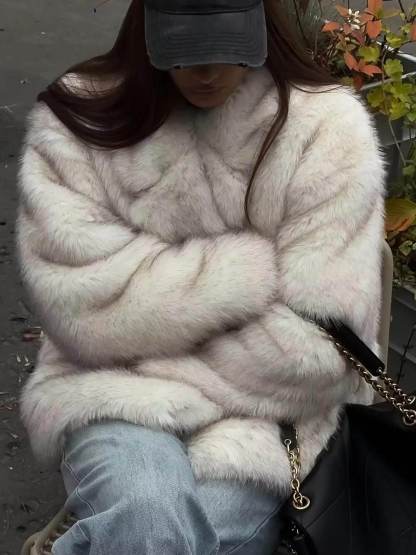 Classic Loose Mid-Length Oversized Fur Coat