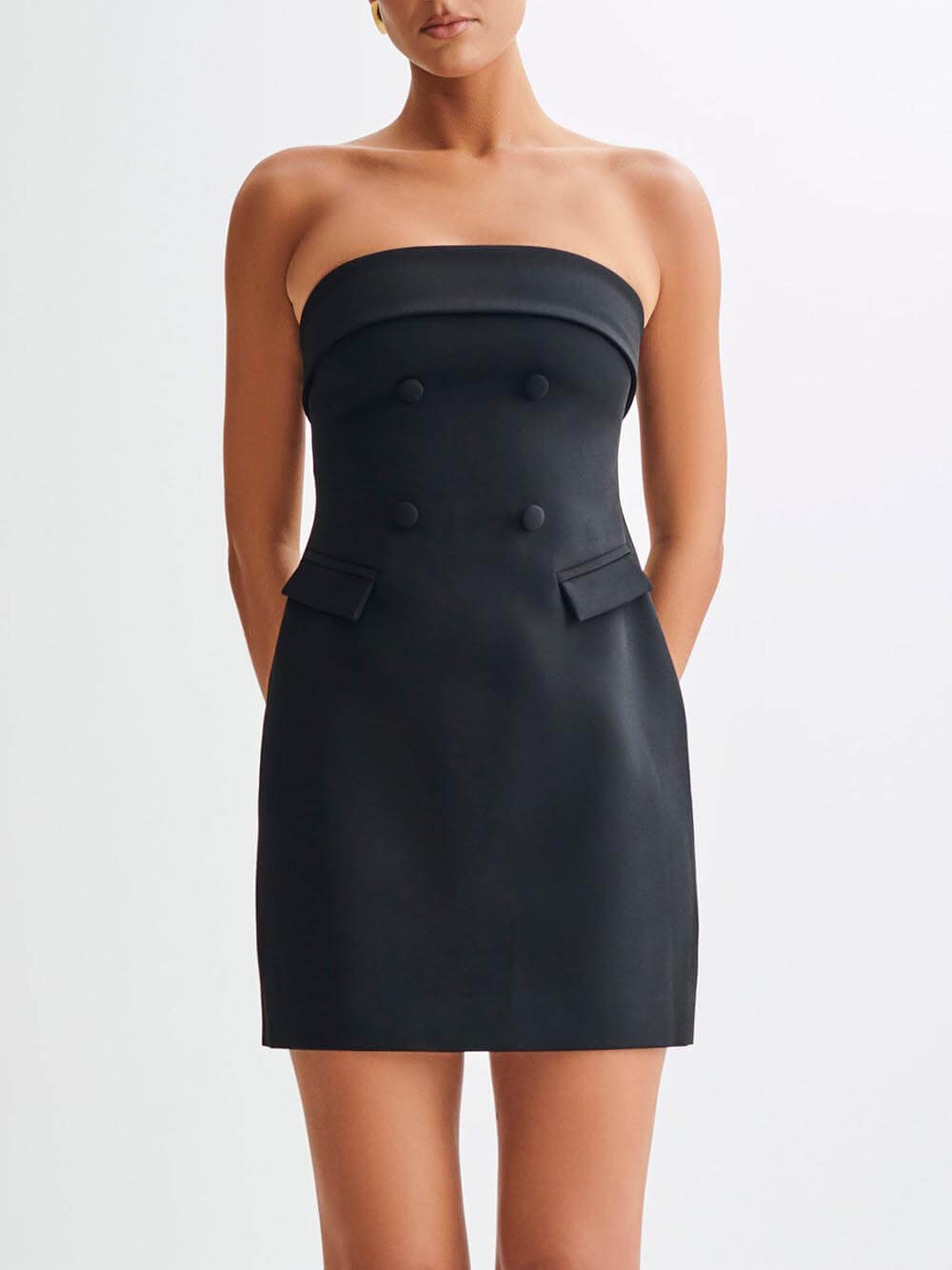 Elegant Strapless Suiting Mini Dress