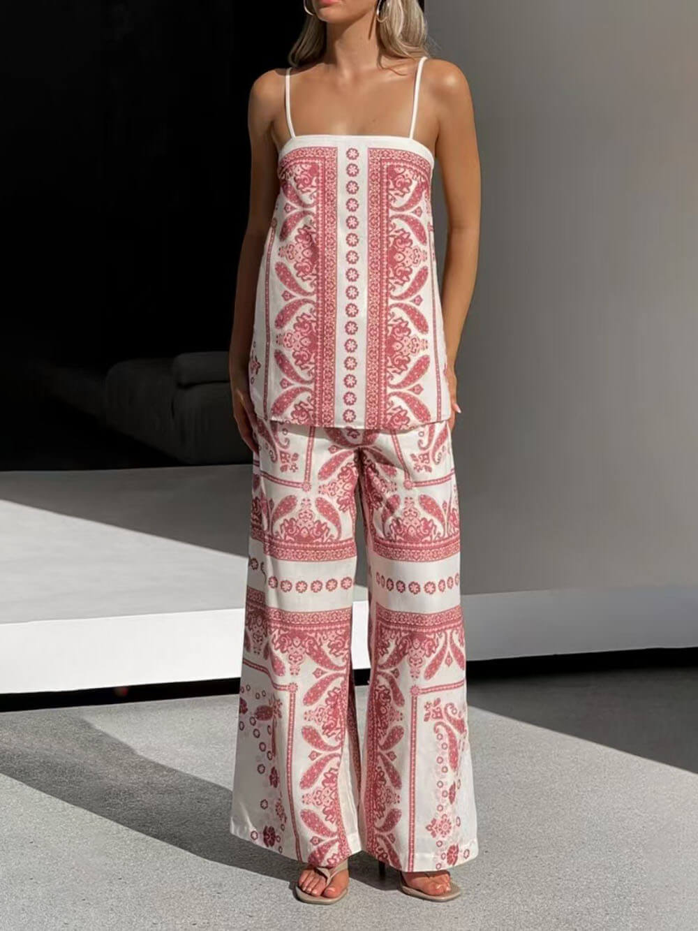 Modern Unique Floral Rint Suspenders Tops