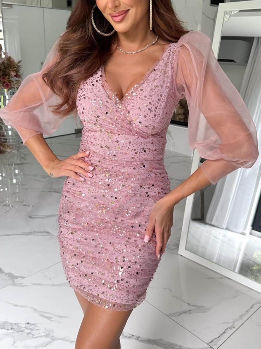 Exquisite And Sexy Sequin Casual Party Dress