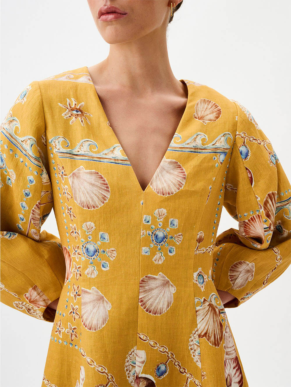 Unique Ocean World Print Resort Mini Dress