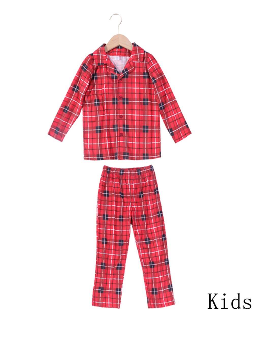 Christmas Plaid Print Parent-Child Pajamas Set