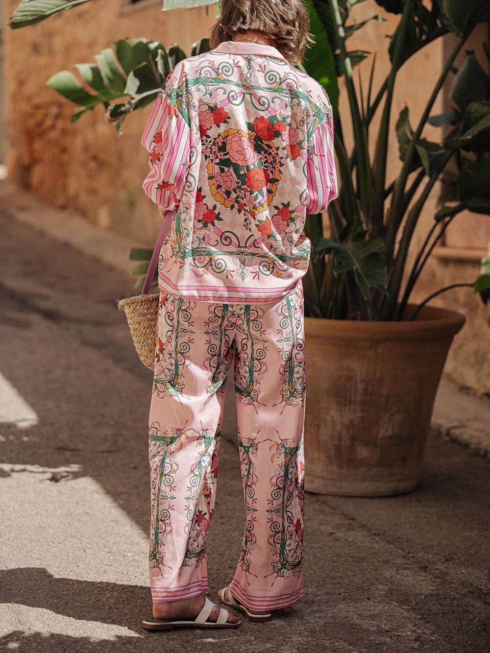 Unique Floral Charm Print Loose Blouse