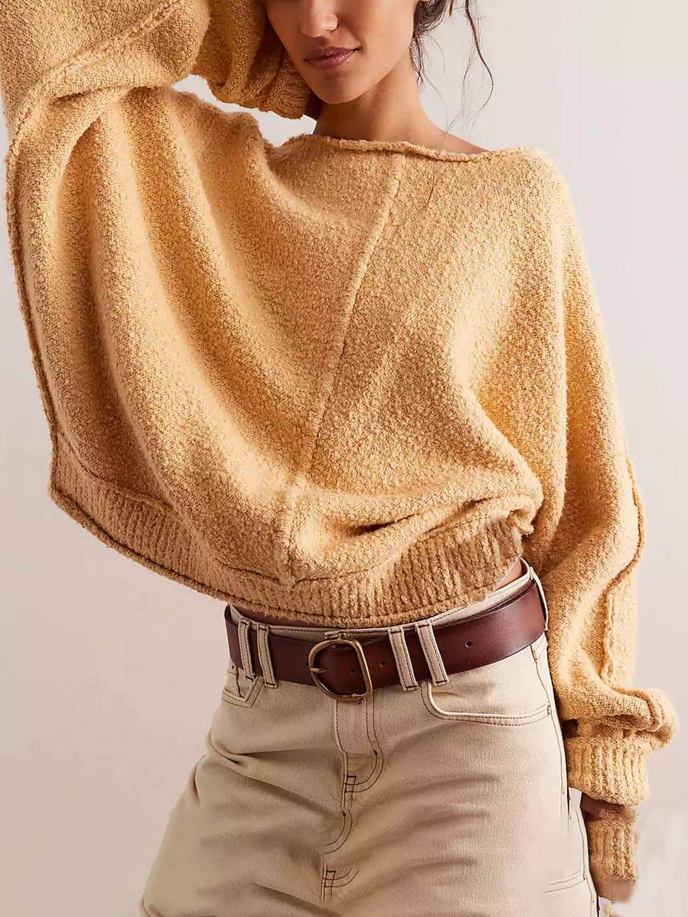 Classic Stripe Print Elastic Cuff Carrot Pants