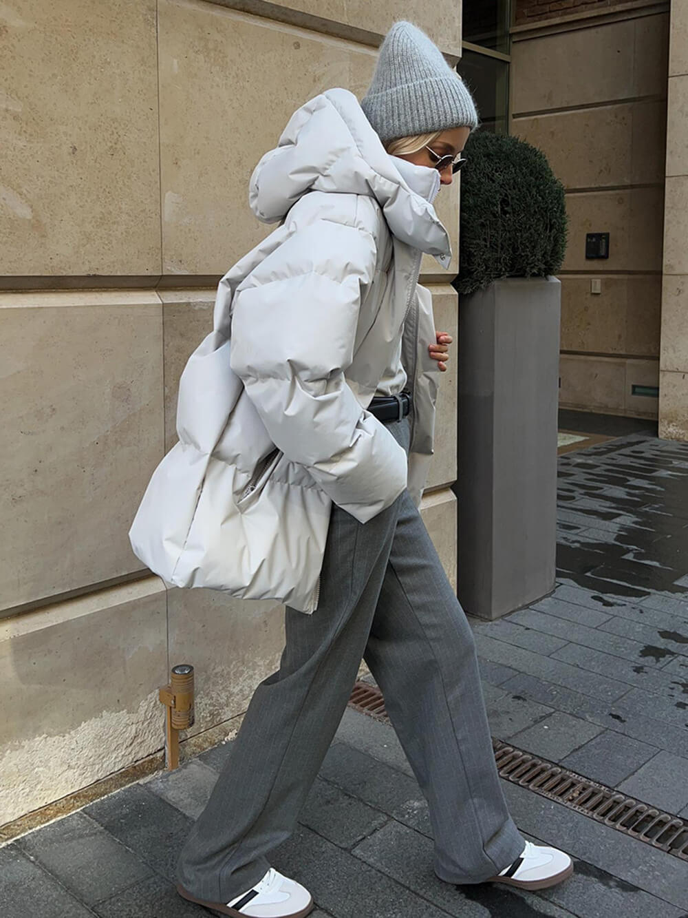 Classic Loose OverSize Style Spun Padded Coat