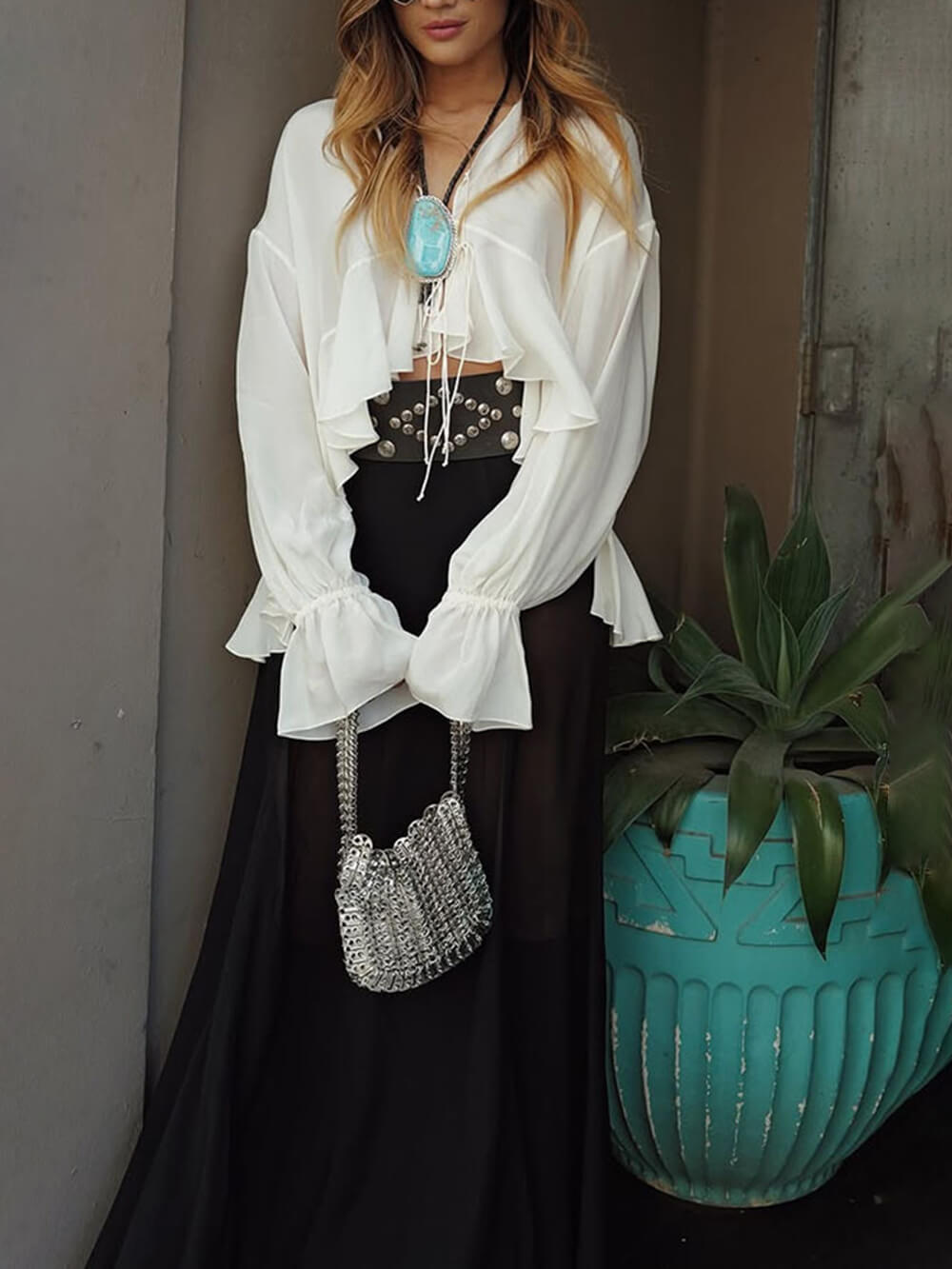 Summer Light Tie Cape Shirt