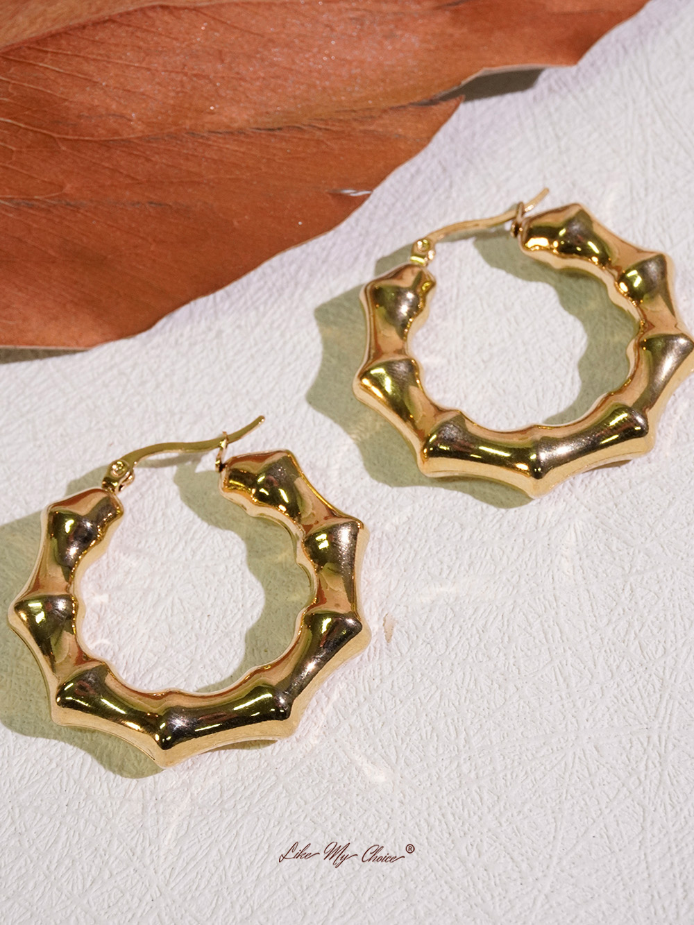 Large Hoop Bamboo Earrings