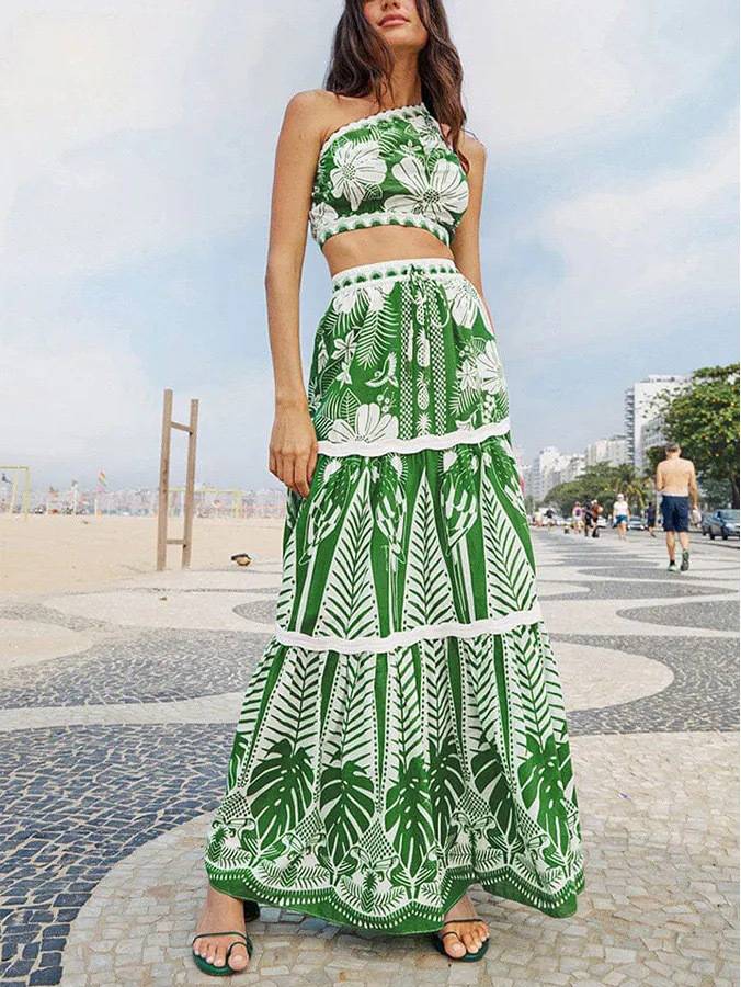 Printed Bikini Skirt Three-piece Set