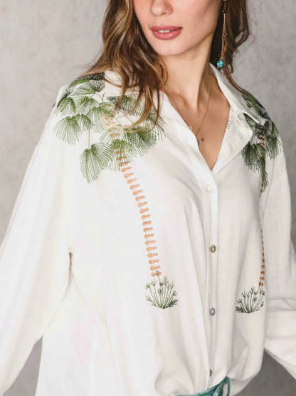 Summer Tropical Style Unique Print Loose Tops