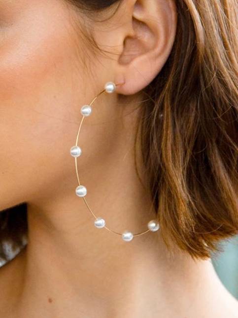 Pearl Circle Earrings