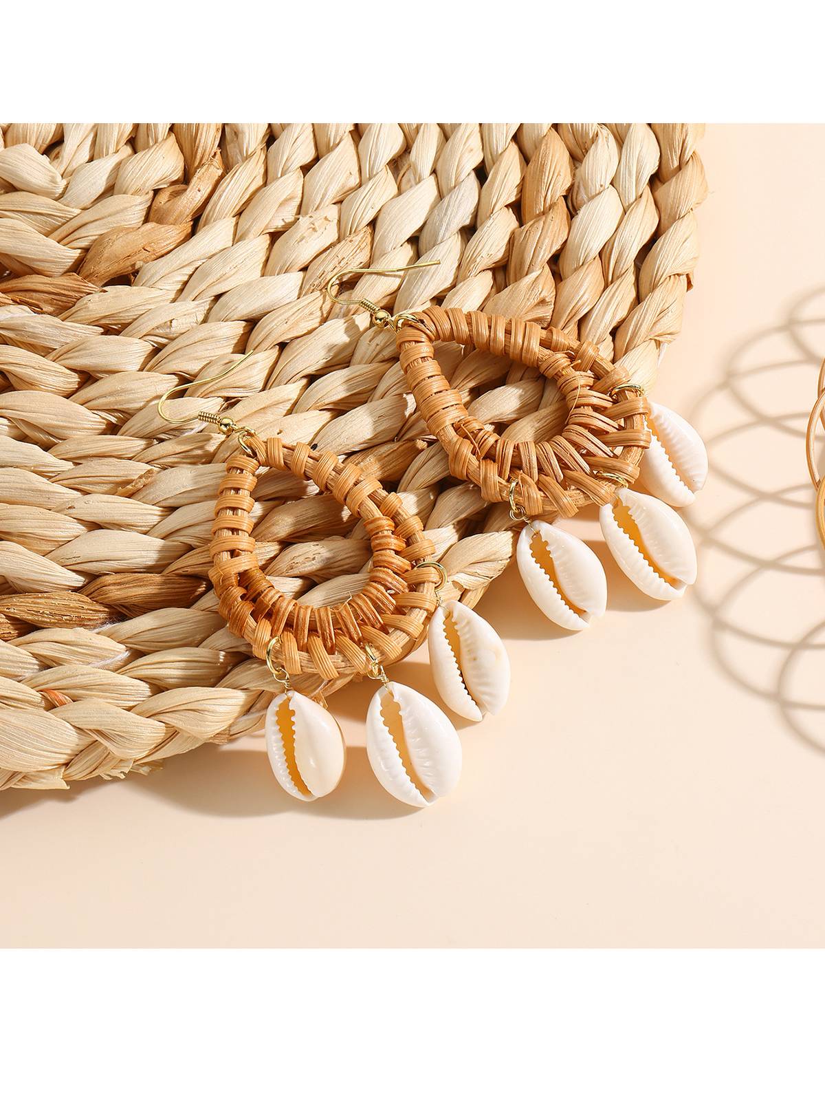Bohemian Shell Straw Earrings