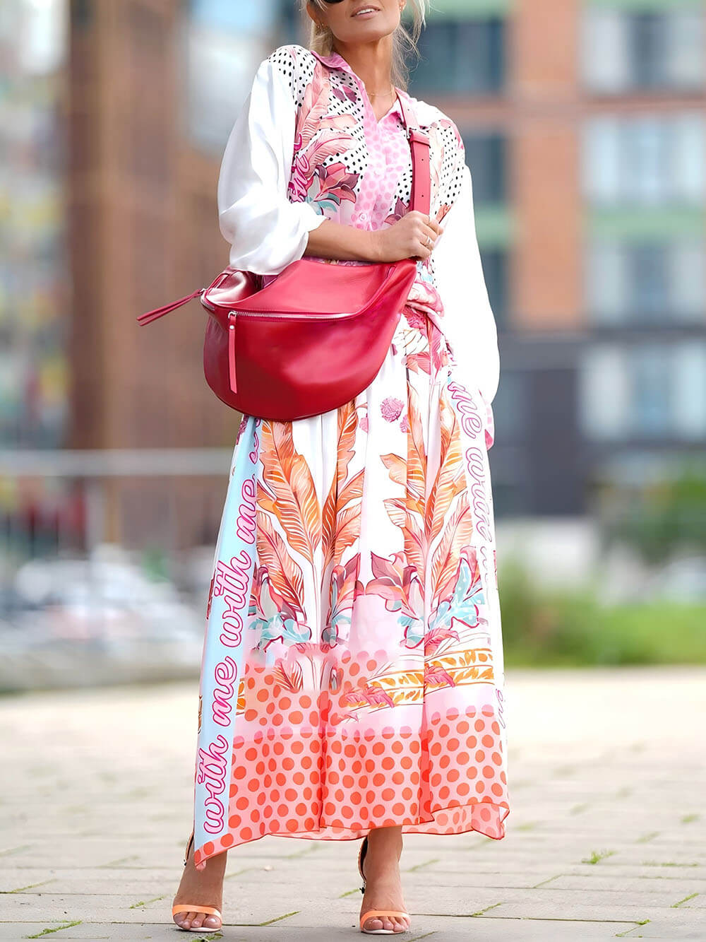 Casual Wild And Free Floral Print Relaxed Elastic Waist Skirt