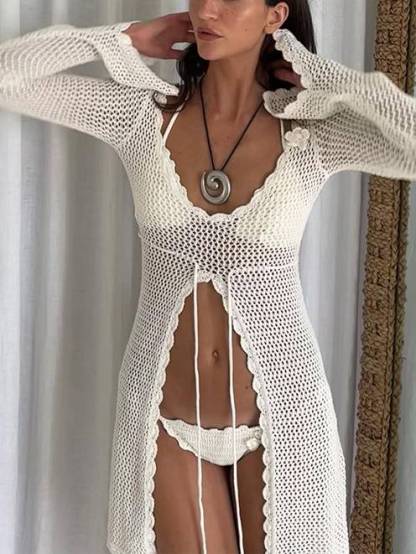 Knit Bikini Cover-up Sun Protection Dress