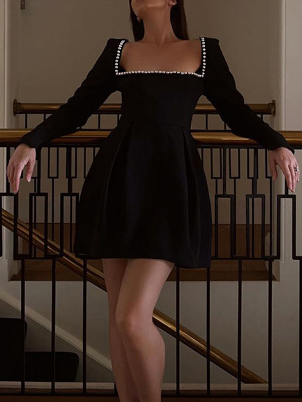 Pearl Square Collar Dress