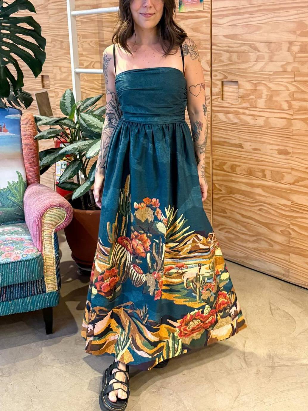 Tube Top Sling Printed Dress