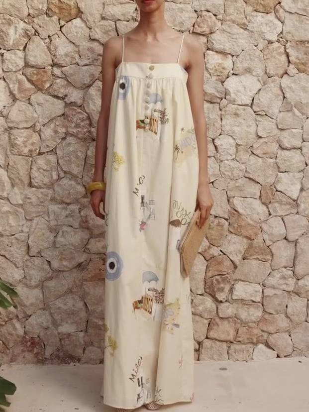 Sling Printed Maxi Dress