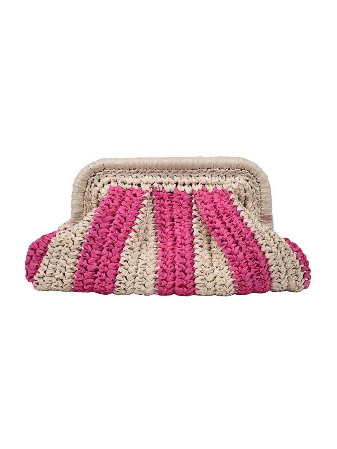 Contrast Color Straw Bag