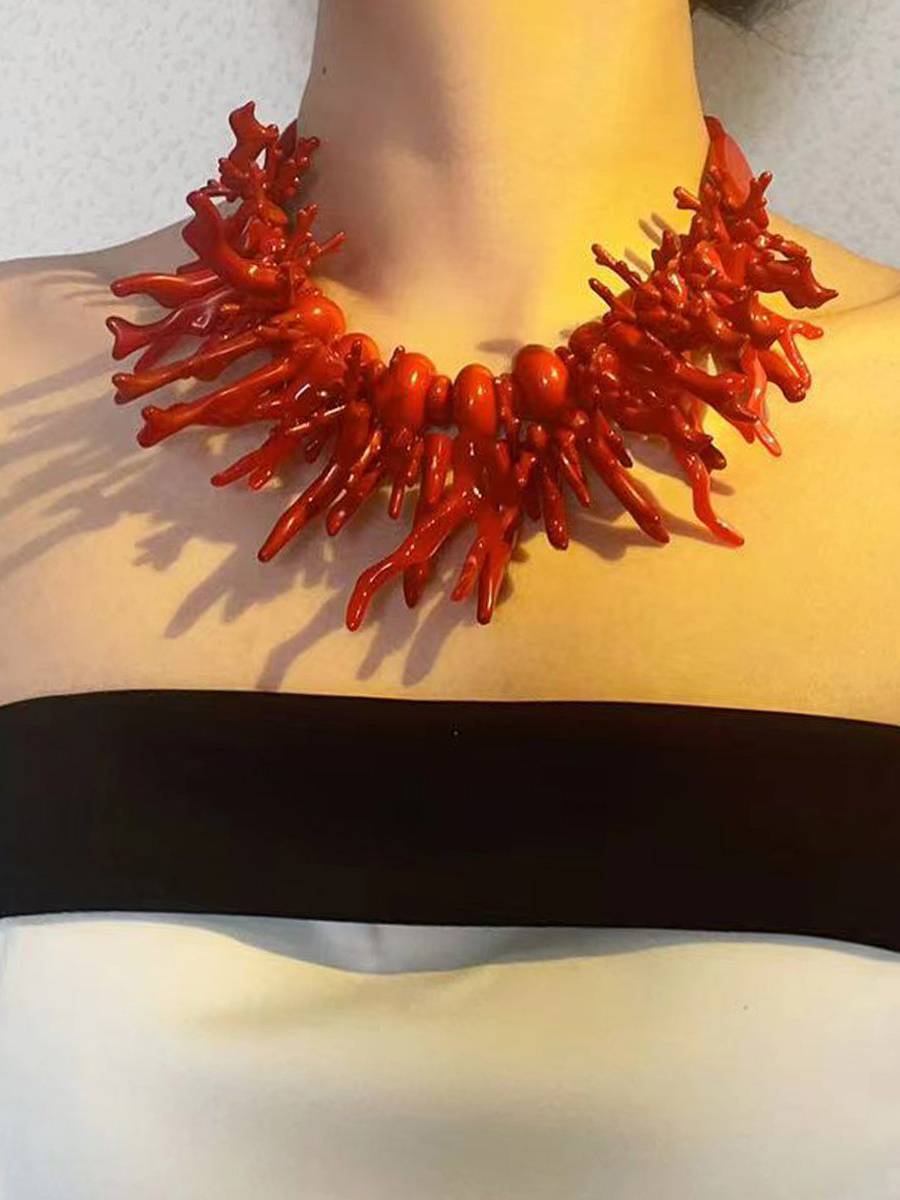 Bohemian Coral Element Necklace Set
