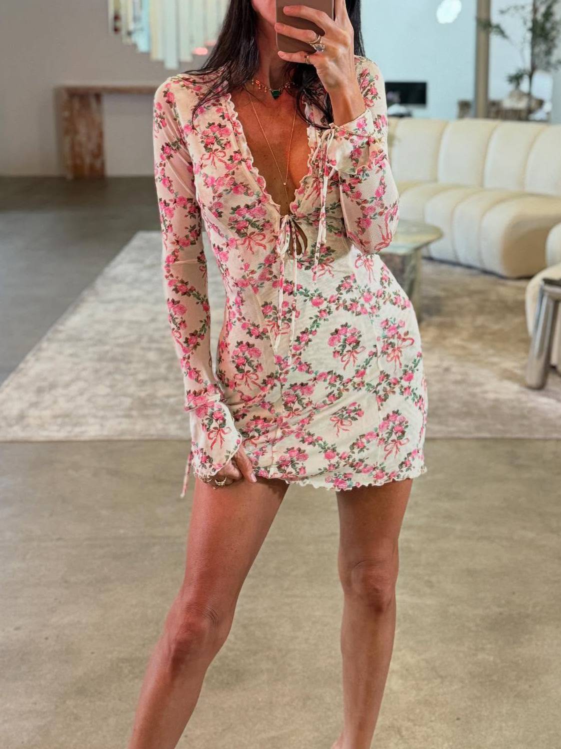 Floral Print Mini Dress