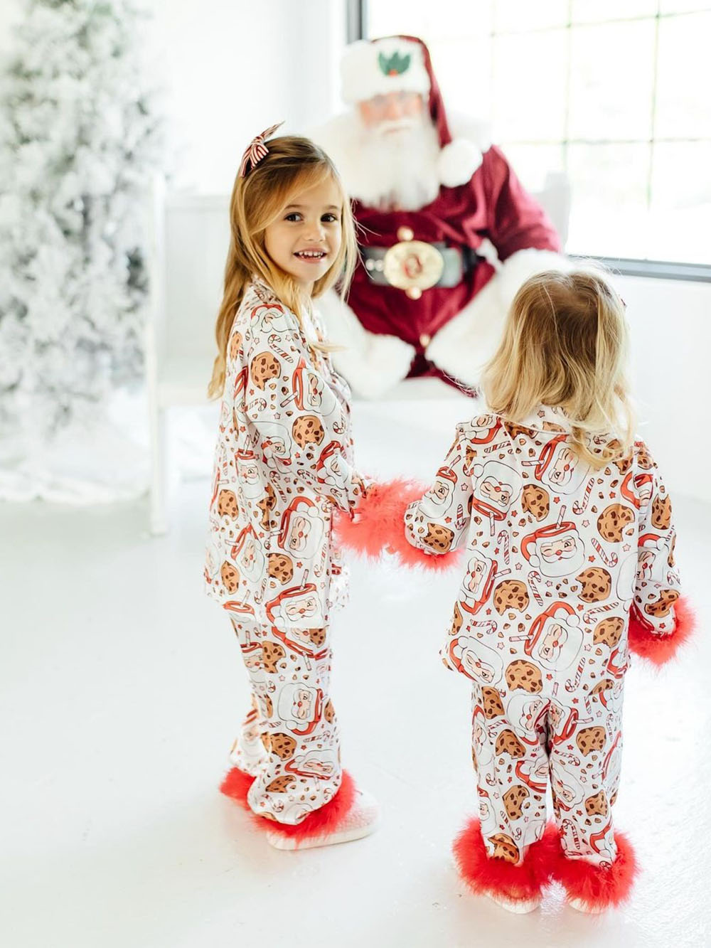 Parent-child Santa Claus Print Christmas Pajama Set