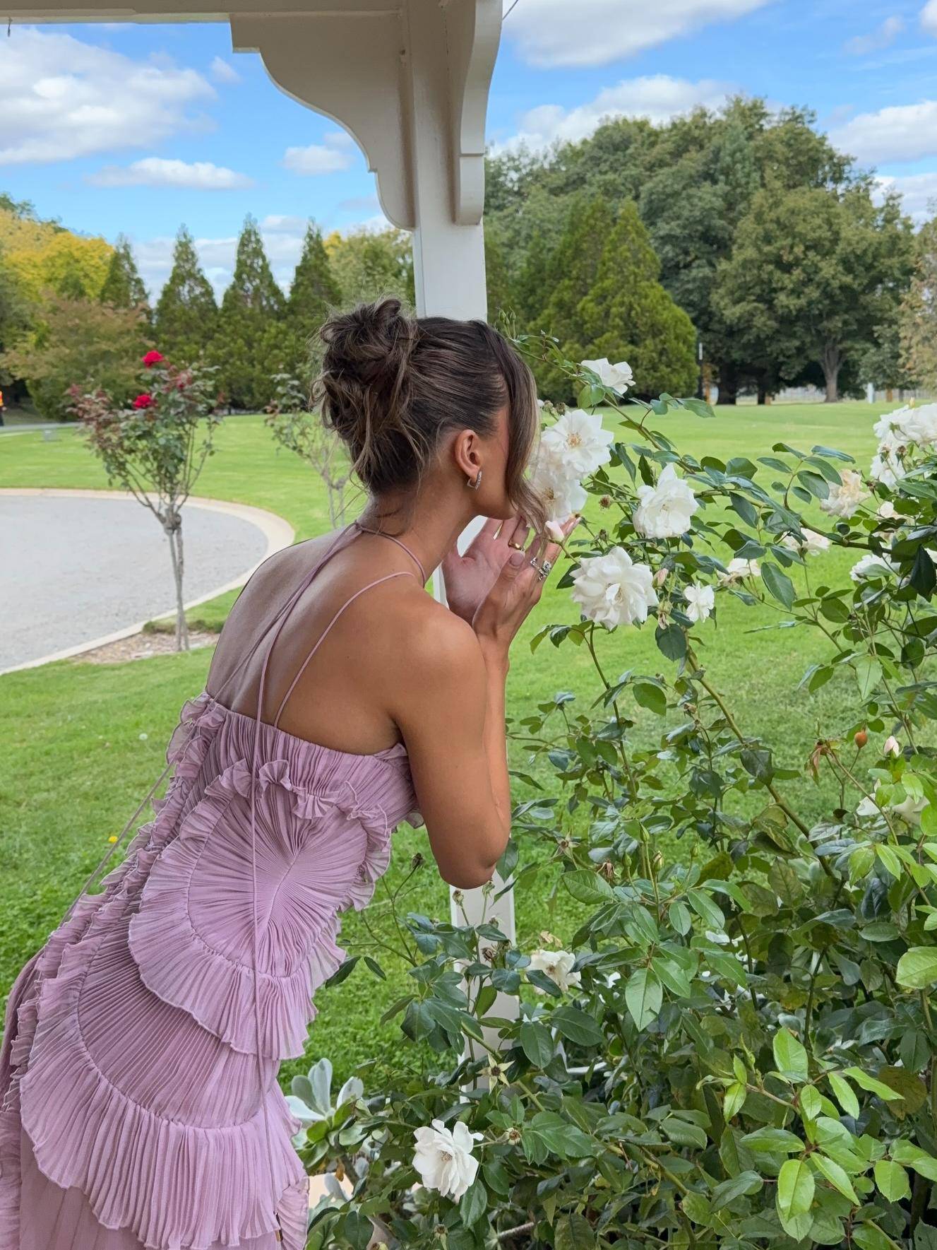 Halter Neck Pleated Backless Dress